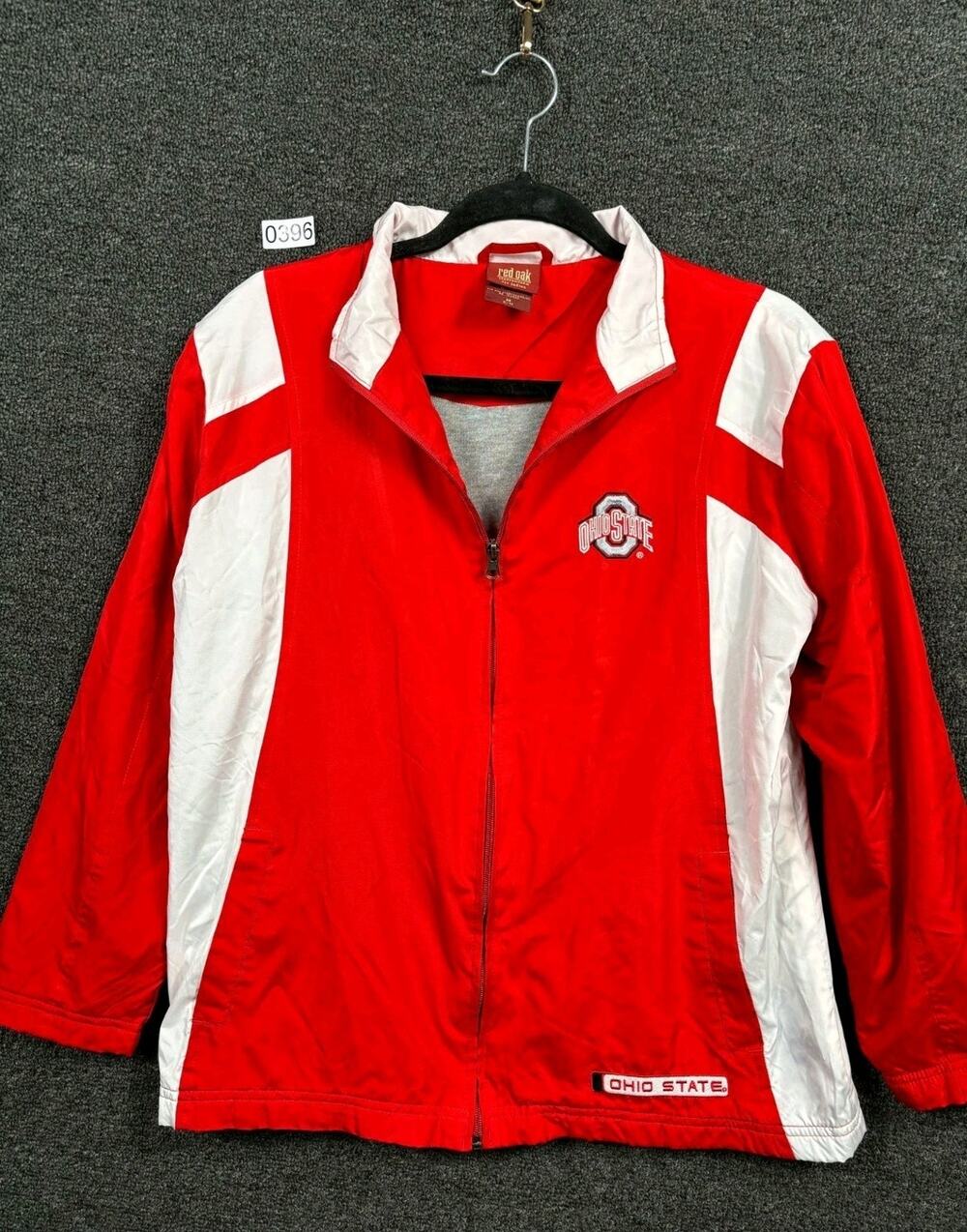 Ohio State Buckeyes Jacket Womens M Windbreaker Full Zip NCAA Red Oak Sportwear